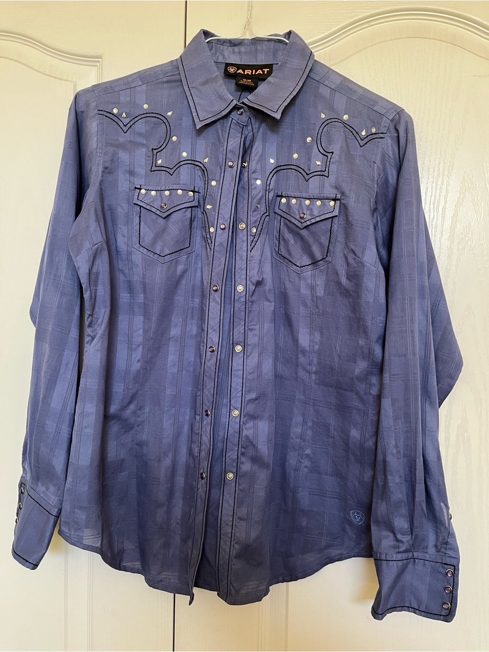 Ariat blue Western Stud-Accent Button Down Shirt